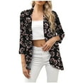 thumbnail image 1 of Blusa de manga 3/4 para mujer, informal, cómoda, con estampado de cárdigan Pompotops qwe20507, 1 of 8