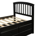 thumbnail image 4 of Moda Furnishings Twin Size Platform Storage Bed Solid Wood Bed with 6 Drawers Expresso, 4 of 5