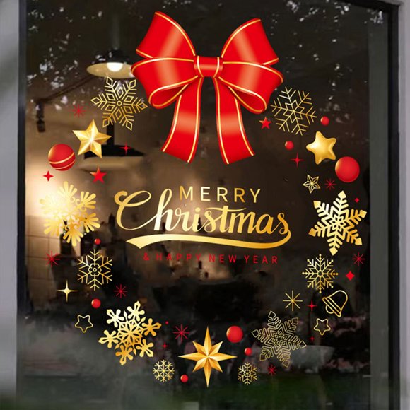 Pegatinas Navideñas | Decoraciones Navideñas | Multicolor | 30 X 30 Cm | Fáciles de Usar | 1 Pegatina