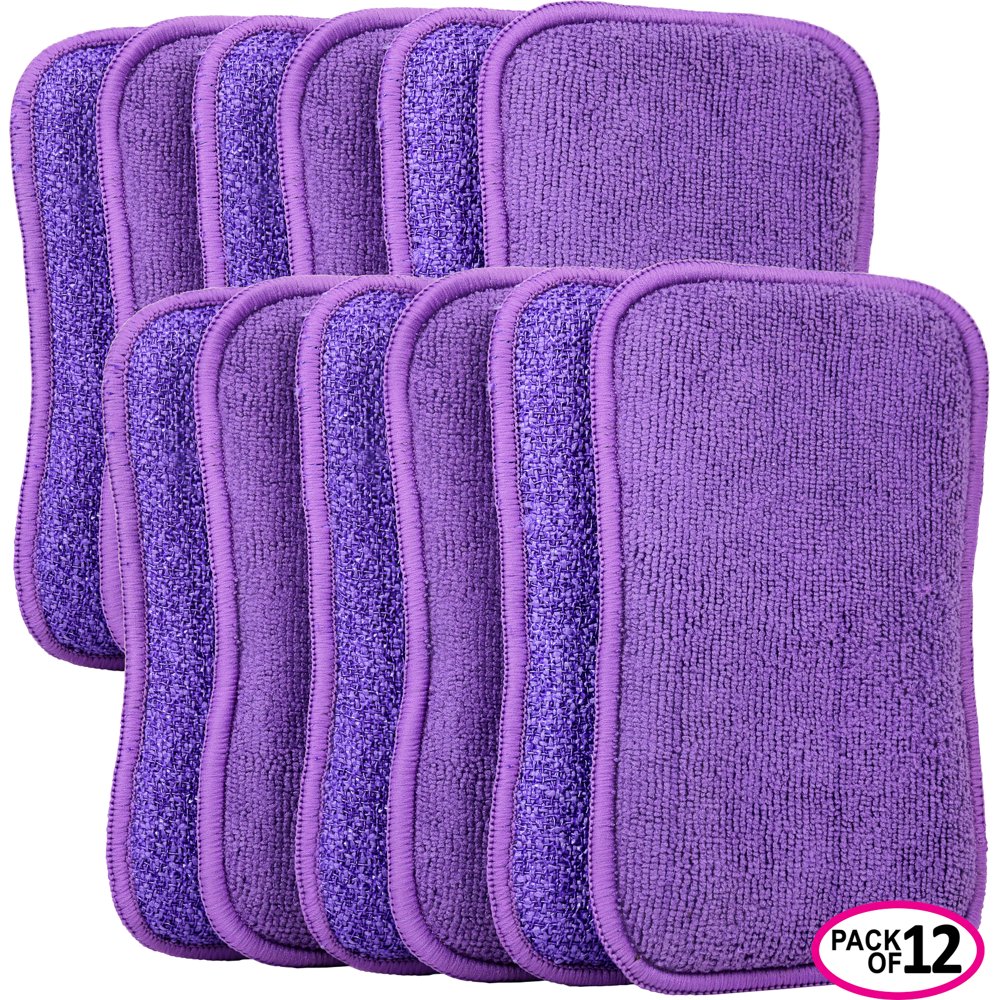 Greenco Microfiber Sponge Scrub Sponges for Cleaning Kitchen