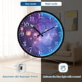 thumbnail image 5 of Voice Activated Clock with Glow Light 12 Inch Large Silent Wall Clock Battery Operated for Home Decor Beautiful Fantasy Purple Forest, 5 of 8