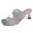 Silver, variant on Women's Kitten Heeled Sandals Rhinestone Sparkly Double Strap Open Square Toe Slip on Heels Sexy Dress Wedding Slippers Rose Gold Size 7