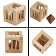 thumbnail image 2 of Secret Pyramid Wood Brain Teaser Intelligence Puzzles Cube 3D IQ Trick Toys Z0W1, 2 of 8