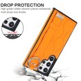 thumbnail image 3 of Allytechgroup Galaxy S22 Ultra Case with Keychain, Luxury Girly PU Leather Back Cover Bracket Stand Shockproof Bumper Drop Proof Phone Case Cover for Samsung Galaxy S22 Ultra, Orange, 3 of 8