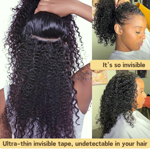 18 Inch Human Hair Tape-In Extensions 20pcs 40g Invisible Edge Amazon.com : Aison Jet Black Tape in Hair Extensions Human  main image 3