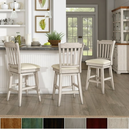 iNSPIRE Q Eleanor Slat Back Counter ight Wood Swivel Chair by  Classic