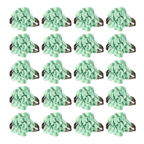 Uxcell 1 Inch Ribbon Flowers Bows for Crafts Mini Satin Roses Flowers for Wedding Home Decor Lake Blue 20 Pack