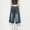 Dark Blue plus size capri pants a1, variant on Cagogo Women's Plus Size High Waisted Denim Capri Pants with Pockets Belted Flowy Casual Wide Leg Capri Jeans Streetwear Travel Trousers, Dark Blue L