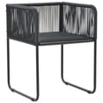 thumbnail image 3 of vidaXL Outdoor Chairs 6 pcs with Pillows Poly Rattan Black, 3 of 4