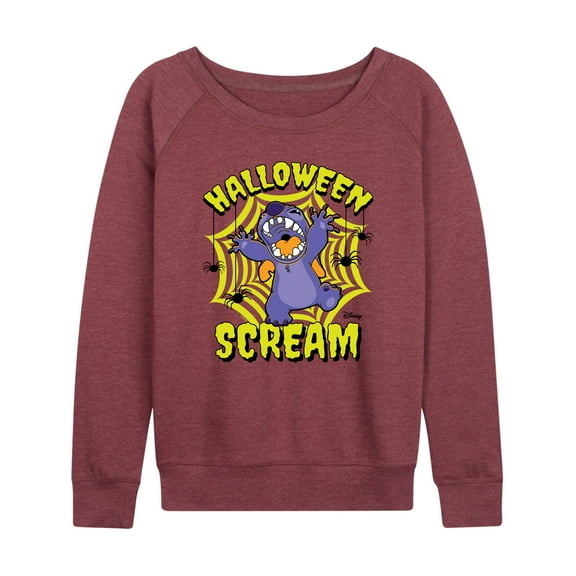 Disney - Lilo & Stitch - Halloween Scream Spiders - Women's Lightweight French Terry Long Sleeve Shirt