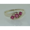 thumbnail image 6 of LBG British Made 18k White Gold Natural Ruby Womens Trilogy Ring - 33 size options - Size 6.25, 6 of 7
