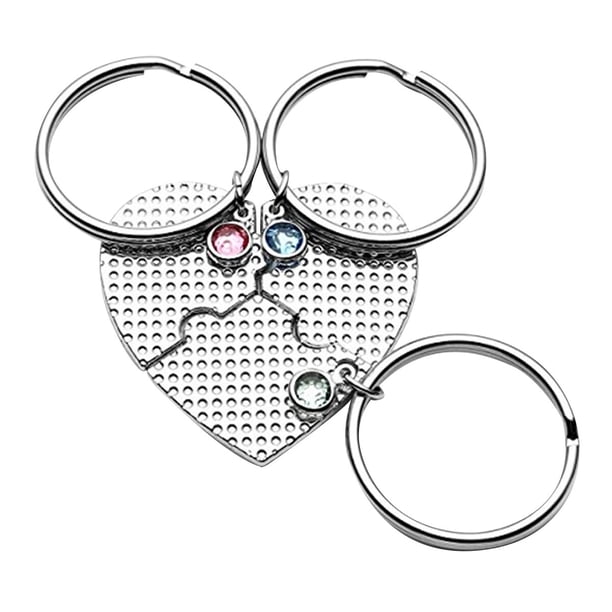 BRIGHTFUFU 1 juego de llaveros y colgantes con forma de corazón (tres piezas)