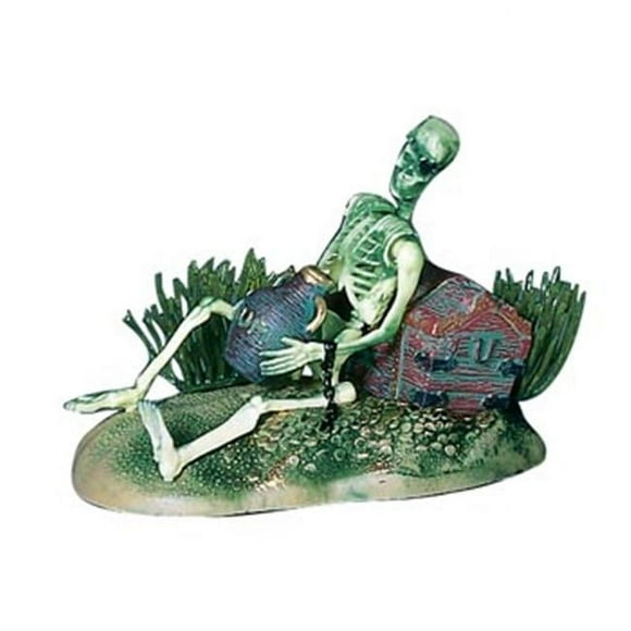 Penn Plax 085 Action Skeleton with Jug and Treasure Chest