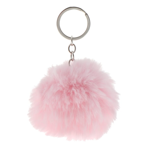 Llavero Coche Llavero Pompom Mujer Bolso Colgante Rosado Zulema Llavero bola de piel