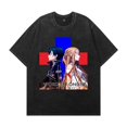thumbnail image 3 of THNCLZX Washed vintage Sword Art Online SAO cotton T-shirt anime street hip-hop short-sleeved pattern summer unisex clothing, 3 of 10