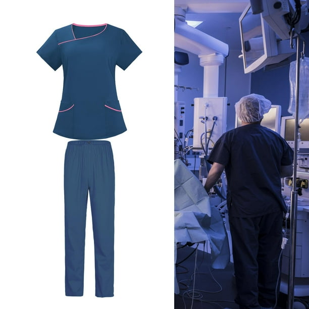 Conjunto de uniformes médicos Fernando para mujer Talla L Azul Claro