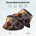 thumbnail image 2 of Sikiie Maple Leaf Meditating Squirrel Reflective Double-Sided Bucket Hat, Sun Hat, for Gardening, Beaching, Camping, Hiking, Fishing, 2 of 6