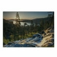 thumbnail image 1 of Lake Tahoe Cutting Board, Idyllic American Landscape Waterfall into the Forest Traveling Theme Romantic, Decorative Tempered Glass Cutting and Serving Board, Small Size, Multicolor, by Ambesonne, 1 of 1