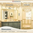 thumbnail image 7 of Keonjinn 60” x 30” Brushed Gold Bathroom Mirror Metal Framed Rectangular Vanity Mirror Large Modern Wall-Mounted Bathroom Mirror(Horizontal/Vertical), 7 of 7