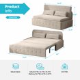 thumbnail image 2 of MUZZ Queen Size Pull Out Sofa Bed, 3-in-1 Convertible Loveseat Sleeper Sofa with 2 Pillows and Foldable Mattress for Living Room, Beige, 2 of 5
