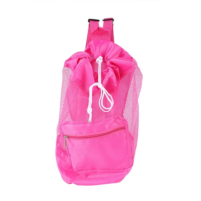 Mochila de Malla para Playa, Bolsa de Nailon para Natación, Portátil, Mochila Con Cordón de Malla para Niños, Bolsa de Almacenamiento de Juguetes con forma de concha Playa