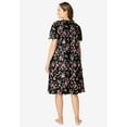thumbnail image 2 of Dreams & Co. Plus Size Short Floral Print Cotton Gown, 2 of 5