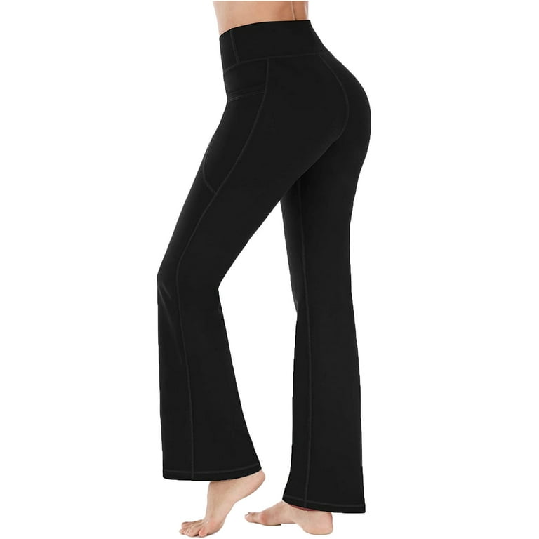 Frontwalk Women Athletic Active Wear with Pocket Bootcut Yoga Workout Flare  Pant High Waist Stretch Fitness Gym Leggings Tights