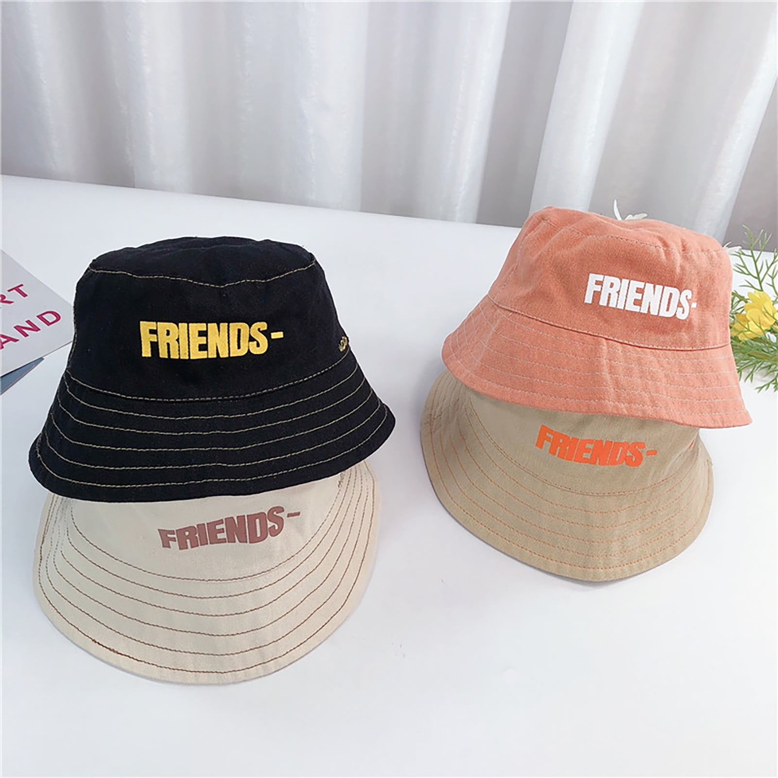 Funie Fisherman Hat Letter Printed 