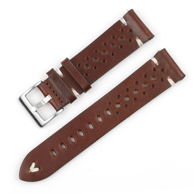 WANGQ Genuine Leather Watch Strap Porous Breathable Watchband 22mm 24mm Handmade Stitching Men Watch Bracelets Replacement