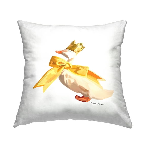 Stupell Industries Royal Goose with Ribbon Decorative Printed Throw Pillow, 18 x 18