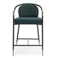 thumbnail image 3 of 26" H Upholstered Counter Stool Set of 2, Metal Frame - Green, 3 of 9