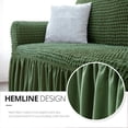 thumbnail image 5 of NICEEC Loveseat Slipcover Green Loveseat Cover 1 Piece Easy Fitted Sofa Couch Cover Universal High Stretch Durable Furniture Protector Love Seat with Skirt Country Style (2 Seater Olive), 5 of 6