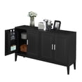 thumbnail image 5 of GDF Studio Stylish 4-Door Sideboard with Adjustable Shelves and Elegant Silver Bar Handles, Black, 5 of 13