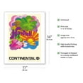 thumbnail image 2 of Hawaii - Continental Airlines - Psychedelic Art - Vintage Airline Travel Poster c.1960s - Fine Art Matte Paper Print (Unframed) 11x14in, 2 of 4