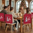 thumbnail image 5 of Christmas Snowman Chair Covers Set of 4 Scarf Snow Snowflakes Chair Back Covers Stretch Removable Washable Slipcovers Protector for Dining Room Kitchen Party Decor, 5 of 5