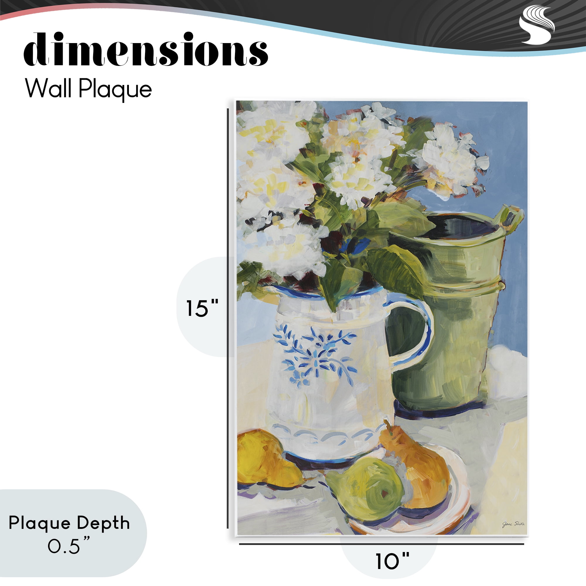 Stupell Industries Pitcher of Flowers Still Life Wall Plaque Art, design by Jane Slivka