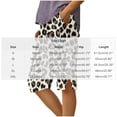 thumbnail image 3 of SOOMLON Leopard Shorts Women Plus Size Elastic Waist Knee Length Shorts Button Shorts with Pockets Travel Casual Clothes, 3 of 5