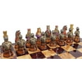 thumbnail image 4 of Medieval Times Crusades Red Blue Busts Chess Set 17" Cherry Color Storage Board, 4 of 6