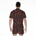 thumbnail image 2 of Red Chili Peppers Pattern Short Sleeve Men'S Rompers Casual Summer Jumpsuits Outfit, 2 of 4