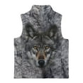 thumbnail image 5 of Uorisanigo Unisex Kids Fleece Vest Fuzzy Girls Boys Sleeveless Gray Wolf Print Jacket Fall Winter Warm Outwear Full-Zip Jacket Vest Trendy Clothes Stand Collar Outwear, 5 of 7
