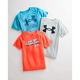 thumbnail image 3 of Boys 8-20 Under Armour Hybrid Print Tech Tee in Regular & Husky Color: Tech Blue Morph Green Size: SMALL, 3 of 4