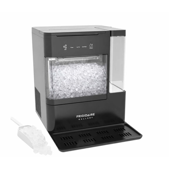 Frigidaire Gallery 38 lbs. Countertop Nugget Ice Maker, Portable Ice Machine with Removable Water Tank, Electronic Controls, Black