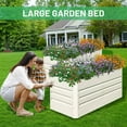 thumbnail image 3 of SnugNiture Galvanized 4x2x2 ft Raised Garden Bed – Outdoor Metal Planter Boxes for Vegetables, Herbs, and Flowers, White (Set of 2), 3 of 7