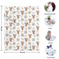 thumbnail image 4 of White Highland Cow Flower Pattern Blanket,Comfortable Soft Flannel Throw Blanket,All Season,Warm Lightweight Blankets for Sofa Bed Couch Living Room Chair,30"x40", 4 of 4