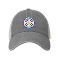 thumbnail image 2 of Paraguay National Football Team Cowboy Mesh Baseball Cap Gray One Size, 2 of 5