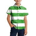 thumbnail image 2 of Blusa y camisa de manga corta con cuello vuelto, moderna e informal, con estampado del Día de San Patricio, con bolsillo, para uniforme escolar, para niños y niñas de 2 a 15 años., 2 of 7