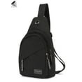 thumbnail image 4 of PULLIMORE Men Chest Bags Casual Crossbody Shoulder Sling Backpack Fanny Pack for Sports Travel (Black), 4 of 10