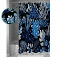 thumbnail image 3 of Small Stall Shower Curtain 36x78 Inch Narrow Half Size Summer Blue Coral Bath Curtains Bathroom Decor Coastal Watercolor Ocean Plant Waterproof Fabric Shower Curtain Set with Hooks 36 Inch, 3 of 6