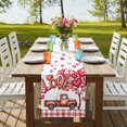 thumbnail image 4 of Table Runners 72 Inches Long Dress Scarves, Valentine's Day Farmhouse Kitchen Table Runner, Coffee Tablerunners, Red Love Balloons Trees Truck Pink Plaid 14x72 Inch, 4 of 9