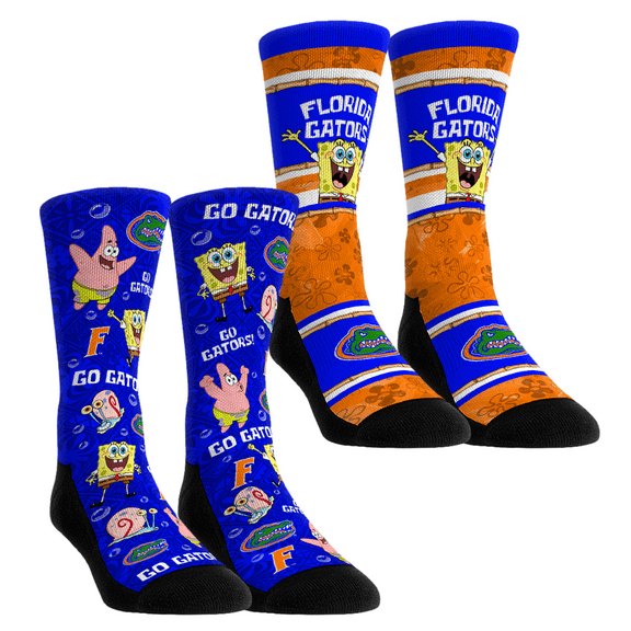 Unisex Rock Em Socks Florida Gators SpongeBob SquarePants Two-Pack Crew Socks Set